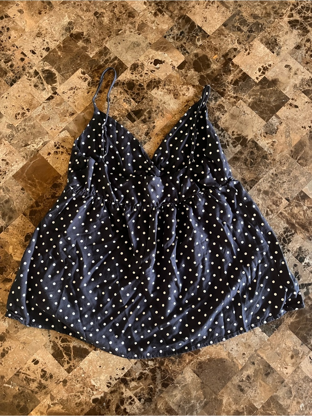 Brandy Melville Navy Blue Polka Dot Cami Top - Picture 3 of 4